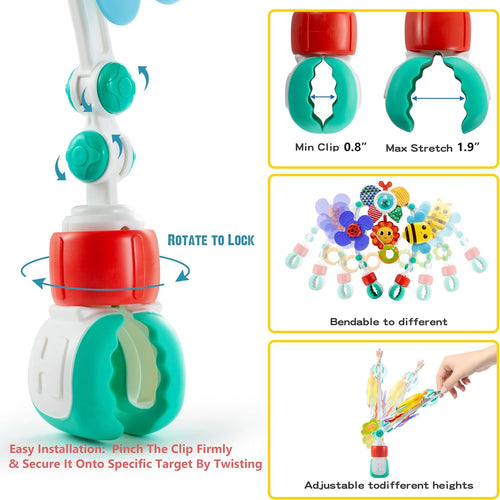 Adjustable Baby Stroller Arch with Hanging Toys