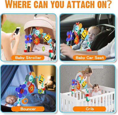 Adjustable Baby Stroller Arch with Hanging Toys
